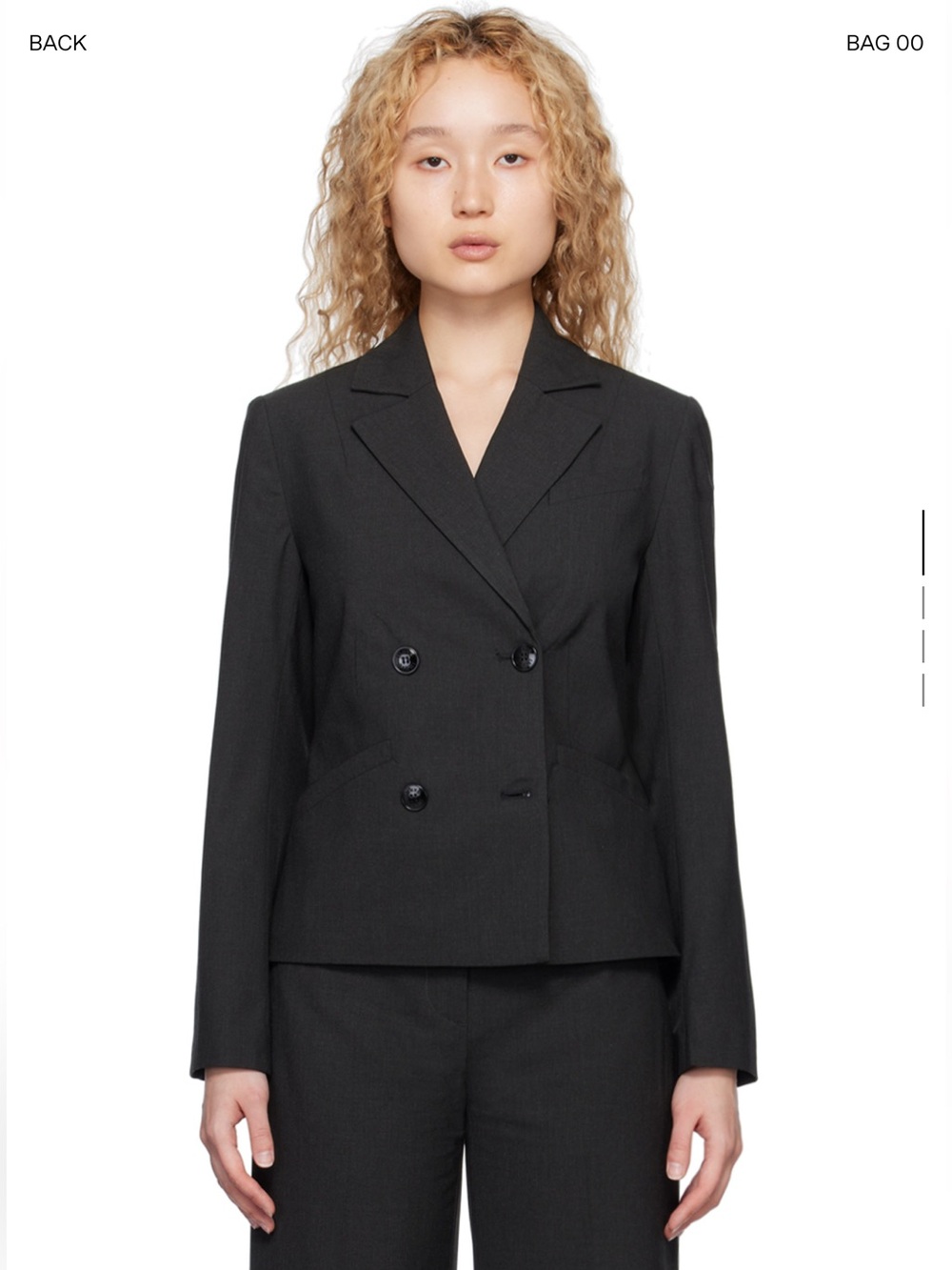 Ganni Gray Drapey Blazer